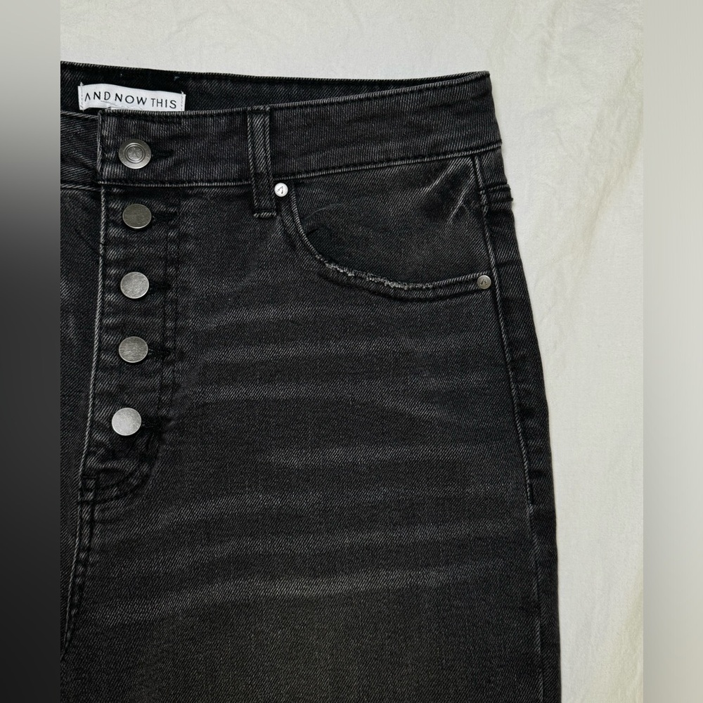 NWOT Jeans And Now This High Waist Wide-Leg Rip Crop Black Wash Size 31 Vintage - Picture 16 of 16